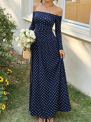 Navy Blue Polka Dots