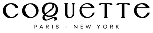 The logo for Coquette Paris - New York, featuring the brand name 'COQUETTE' in a bold black serif font with 'PARIS - NEW YORK' written underneath in a smaller sans-serif font, all on a solid black background.